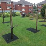 Rubber Grass Mats Under Fitness Trees