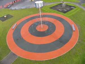 Black And Red Wet Pour Flooring On Playarea