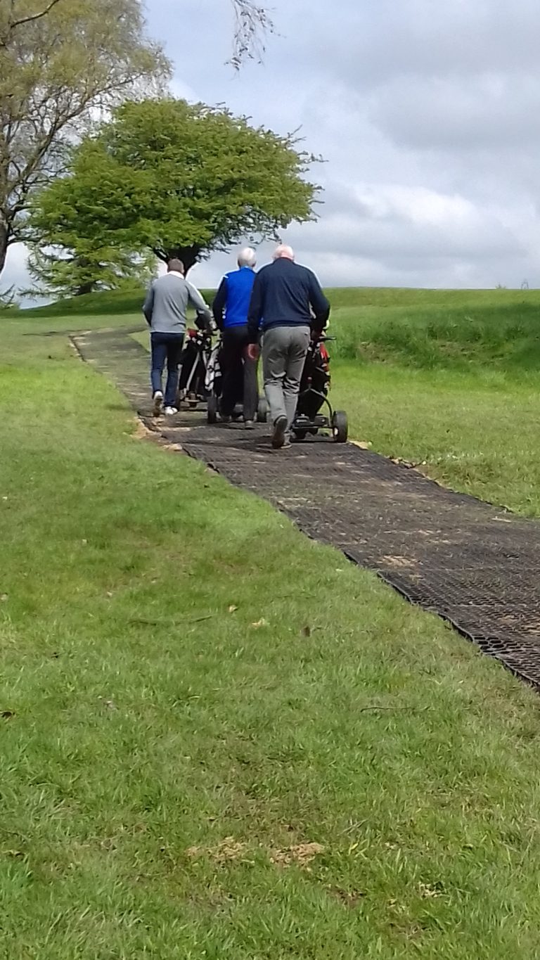 Rubber golf walkways are used by Lancaster Golf Club