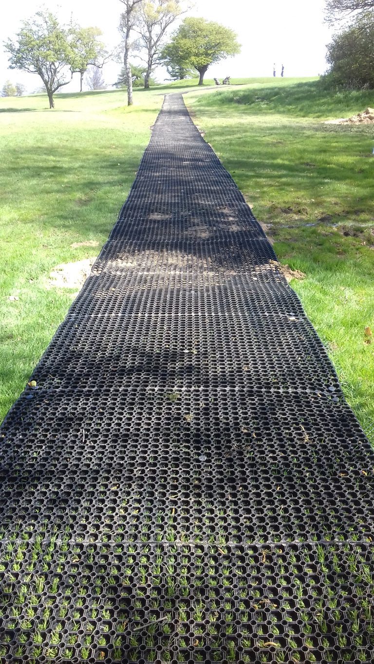 Rubber mats in action at Lancaster Golf Club.