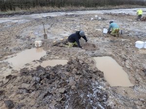 Durham University Archaeological Services before introducing grass mats