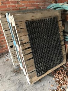 Grass mats stored by Durham University for their archeology sites