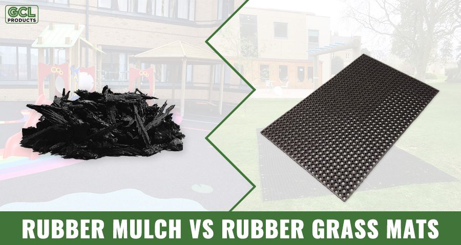 Rubber Mulch vs Rubber Grass Mats - Featured Image