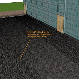 Fill X-Grid With Angular Gravel & Compact