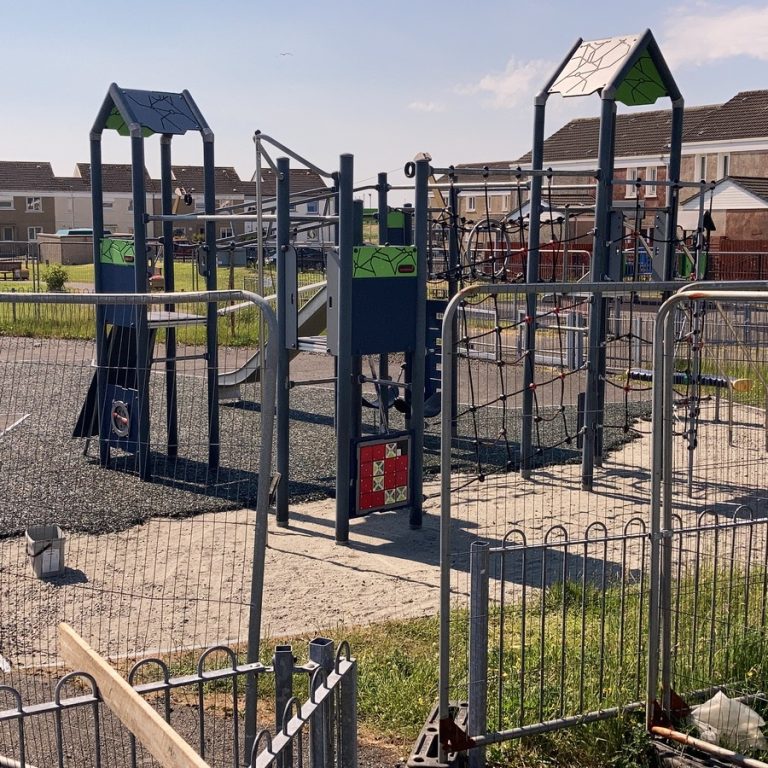 Rubber Mulch Playground Surface Being Installed