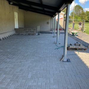 Concrete Supporter Standing Area Replaced With Block Paving