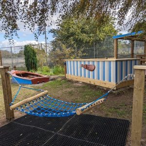 Second Hammock Installed Over Rubber Grass Mats