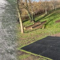 Rubber Grass Mats Protecting Newly Laid Turf At Bedford County Golf Club