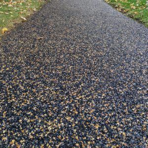 Close Up of Gold/Black Soft Gravel Pathway