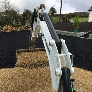 X-Grid Being Filled With Gravel