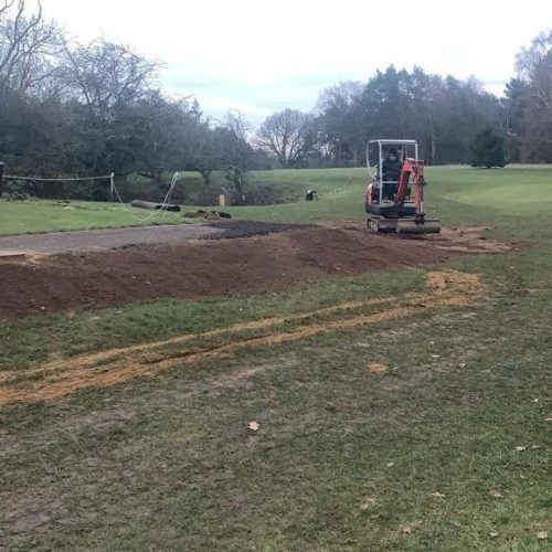 7th Tee - Ground Preparation For Rubber Grass Mats