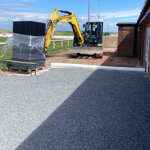 Ground Excavated, Sub-Base Built Up & Membrane Laid