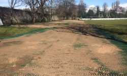 TurfMesh Installation Grange Sports Club - Close Up Of Sand And TurfMesh