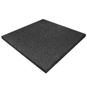 Rubber Play Tiles Non-Interlocking Black Non-Slip Flooring