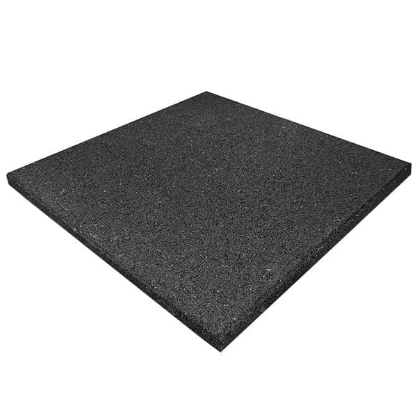 Rubber Play Tiles Non-Interlocking Black Non-Slip Flooring