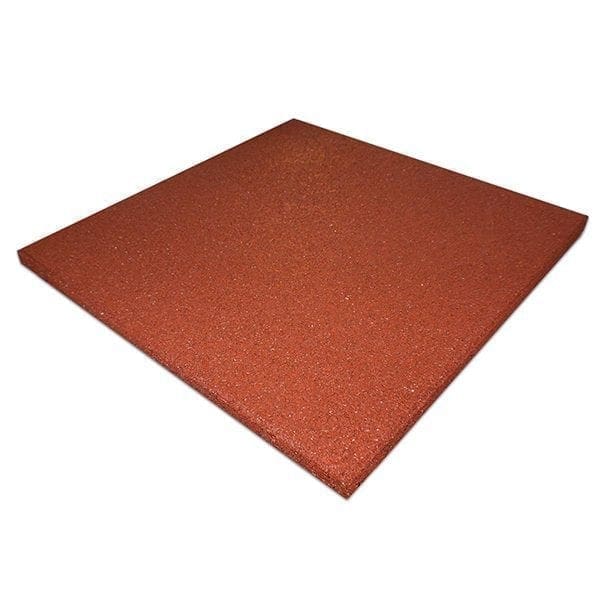 Rubber Play Tiles Non-Interlocking Red Non-Slip Flooring