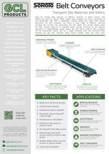 Belt Conveyor Spec Sheet Front Page