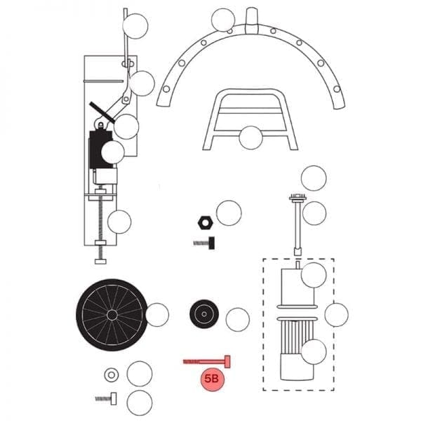 100.005B | Bolt (1pc) for 80 mm loading wheel