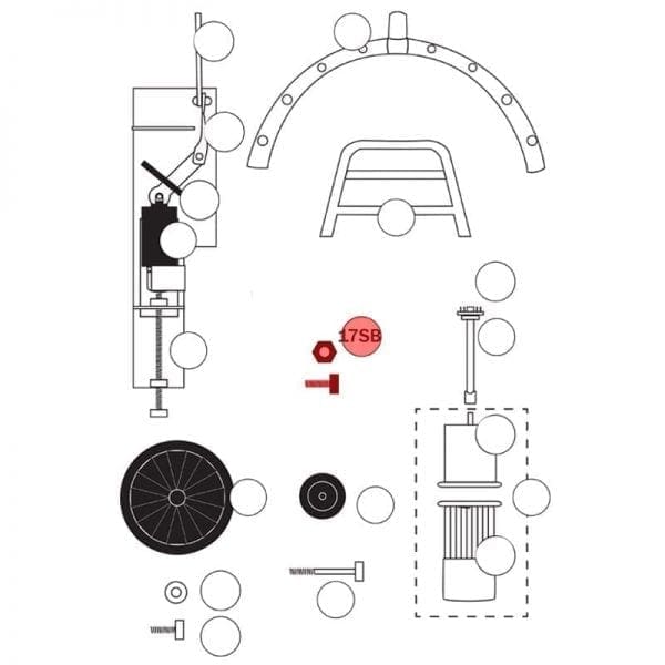 100.017SB | Bolt and nut (1pair) for telescopic leg (1pc.)
