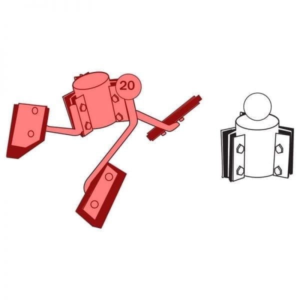 100.020 | Mixer arms w/rubber, 3 pcs. Complete set