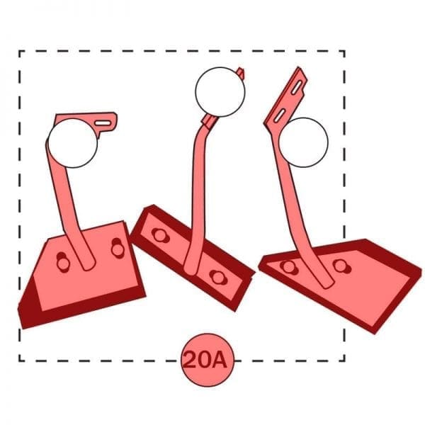 120.020A | Mixer arms w/rubber, 3 pcs. Wo/cross joint