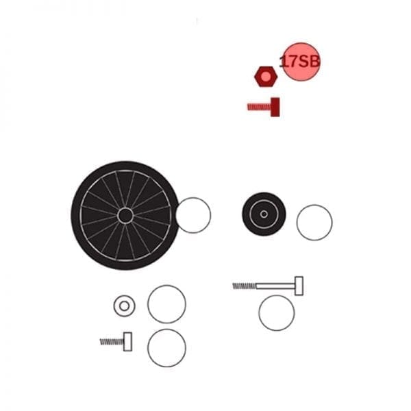 040.017SB | Bolt and nut (1pair) for telescopic leg (1pc.)