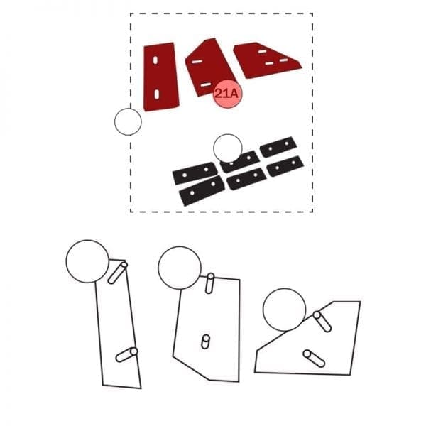 080.021A | Rubber parts for mixer arms, blades only