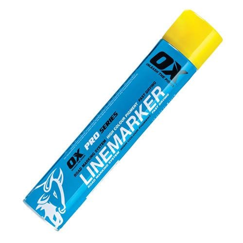 OX Tools 750ML Permanent Line Marker Spray, Yellow