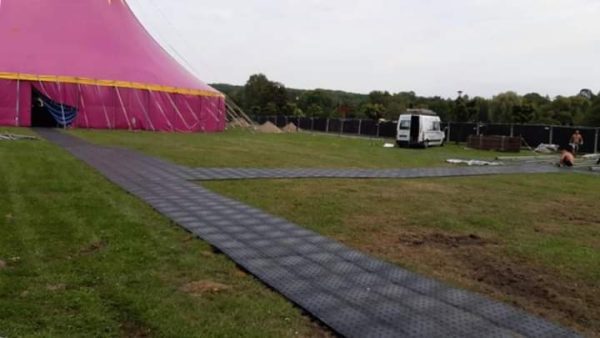 RecoPath Temporary Path Matting in place at a circus